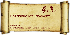 Goldschmidt Norbert névjegykártya